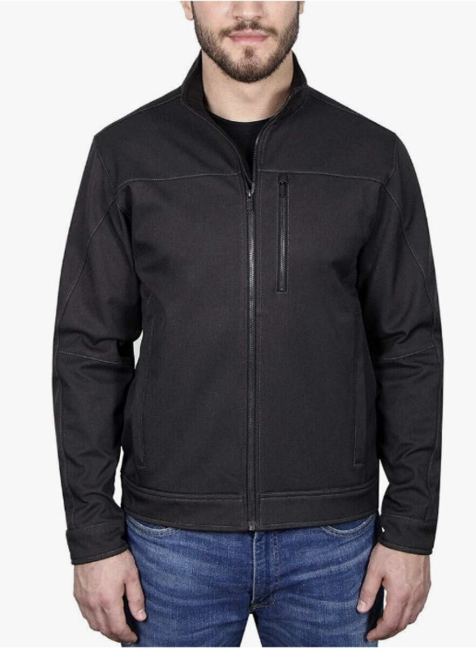 Kirkland Signatures Men's L Black Softshell Zip Up Basic Jacket Gorpcore HR10-19